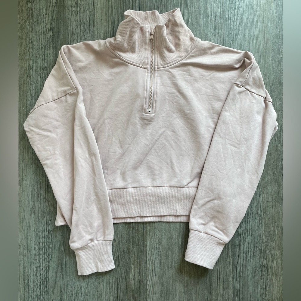 SweetHoney Woman’s Small Blush Pink 1/4 Zip Cropped Jacket Activewear Lounge